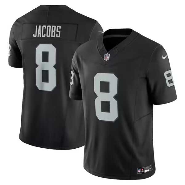 Men & Women & Youth Las Vegas Raiders #8 Josh Jacobs Black 2023 F.U.S.E. Vapor Untouchable Stitched Football Jersey